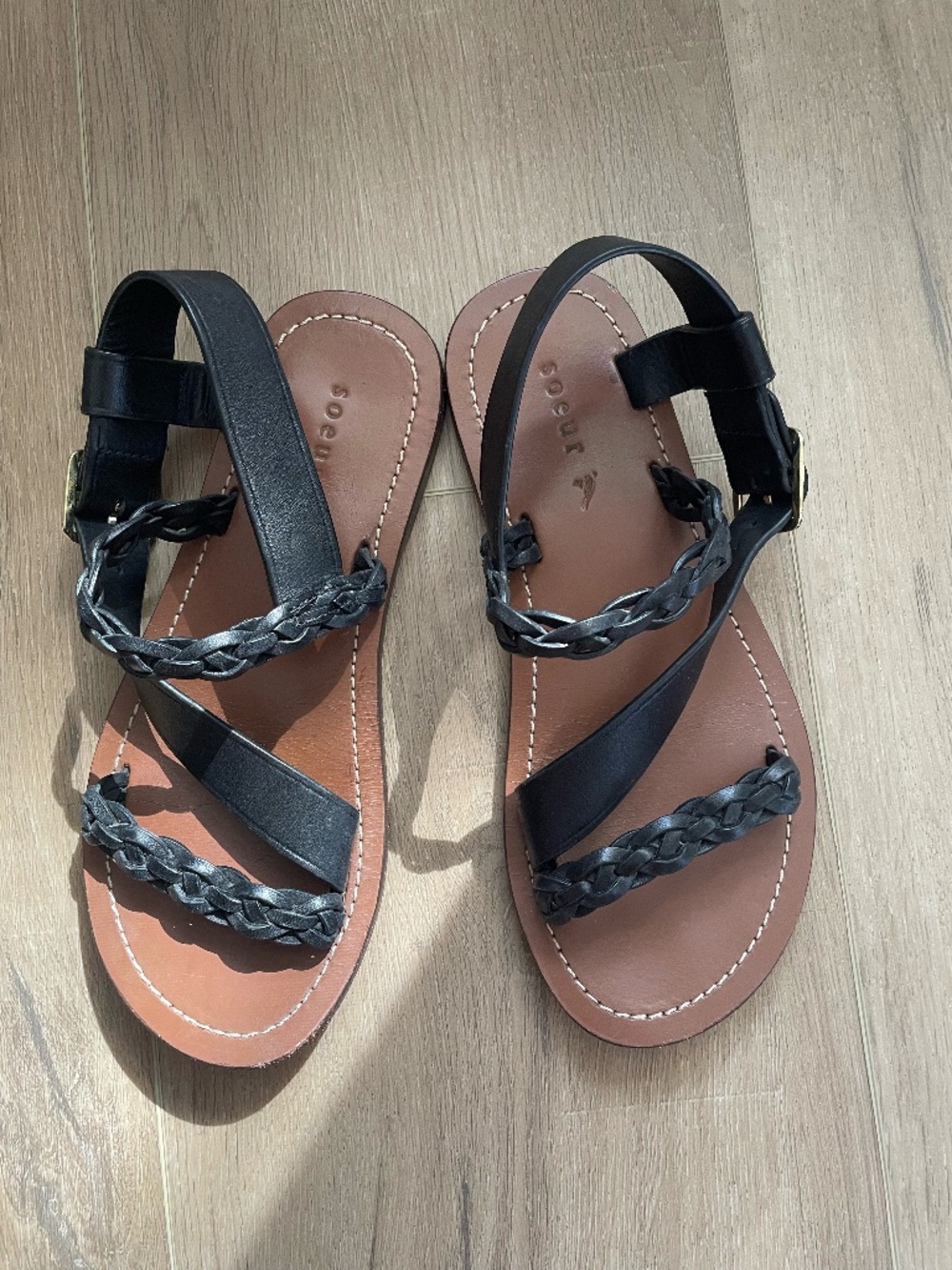 Soeur Gladiator Style Sandals Woven Leather